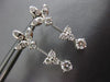 ANTIQUE 1.15CT DIAMOND 18KT WHITE GOLD 3D FLOWER LEAF HANGING EARRINGS #9453