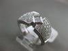 ESTATE WIDE .60CT DIAMOND 14KT WHITE GOLD 3D MULTI ROW INVISIBLE COCKTAIL RING