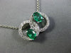 ESTATE 1.03CT DIAMOND & AAA EMERALD 14KT WHITE GOLD OVAL CIRCLE OF LIFE PENDANT