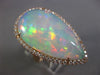 ESTATE EXTRA LARGE 8.53CT DIAMOND & AAA OPAL 14KT ROSE GOLD TEAR DROP HALO RING