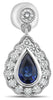ESTATE 1.36CT DIAMOND & AAA SAPPHIRE 18K WHITE GOLD PEAR SHAPE HANGING EARRINGS