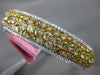 GIA LARGE 11.50CT WHITE & FANCY YELLOW DIAMOND 18K TWO TONE GOLD BANGLE BRACELET