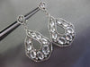 ESTATE LARGE .81CT DIAMOND & WHITE SAPPHIRE 14KT WHITE GOLD 3D HANGING EARRINGS