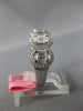 WIDE .96CT DIAMOND 18KT WHITE GOLD 3D CLUSTER OVAL HALO WEDDING ANNIVERSARY RING