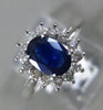 ESTATE 1.30CT DIAMOND & AAA SAPPHIRE 14KT YELLOW GOLD OVAL HALO ENGAGEMENT RING