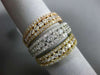 ESTATE EXTRA LARGE 2.62CT DIAMOND 18KT TRI COLOR GOLD MULTI ROW ANNIVERSARY RING