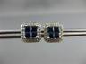 ESTATE LARGE 1.55CT DIAMOND & AAA SAPPHIRE 14K WHITE GOLD FILIGREE STUD EARRINGS