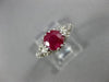 ANTIQUE 1.0CT AAA RUBY PLATINUM CLASSIC ROUND SOLITAIRE FILIGREE ENGAGEMENT RING