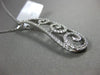 ESTATE LARGE .66CT DIAMOND 18KT WHITE GOLD GRADUATING FLEUR DE LIS WAVE PENDANT