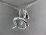 ESTATE .32CT DIAMOND & AAA SAPPHIRE 14K WHITE GOLD HAPPY SNAKE FLOATING PENDANT