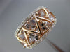 ESTATE WIDE .22CT DIAMOND & TRILLION PINK ICE 14KT WHITE & ROSE GOLD 3D FUN RING