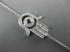 ESTATE .35CT WHITE & BLACK DIAMOND 18KT WHITE GOLD 3D CHAMSA EYE LUCKY BRACELET