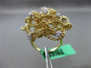 ESTATE EXTRA LARGE .23CT DIAMOND 18KT TWO TONE GOLD 3D HANDCRAFTED FLOWER RING