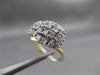 ESTATE .70CT DIAMOND 14KT WHITE & YELLOW GOLD CLUSTER COCKTAIL FUN RING #23746