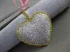 ESTATE LARGE 1.03CT FANCY YELLOW DIAMOND 18K 2 TONE GOLD PAVE HEART LOVE PENDANT