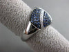 ESTATE WIDE 2.43CT DIAMOND & AAA SAPPHIRE 14KT WHITE GOLD 3D PAVE MULTI ROW RING