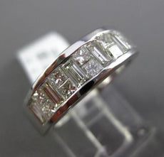 ESTATE 1.40CT DIAMOND 14KT WHITE GOLD 3D CHANNEL WEDDING ANNIVERSARY RING 6mm