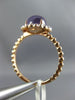 ESTATE 2.37CT DIAMOND & AAA AMETHYST 14K ROSE GOLD 3D ROUND HALO ENGAGEMENT RING