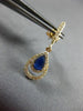 ESTATE .70CT DIAMOND & AAA SAPPHIRE 14KT YELLOW GOLD TEAR DROP HANGING EARRINGS