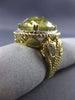 LARGE 12.12CT DIAMOND & GREEN AMETHYST 14KT YELLOW GOLD FILIGREE OVAL HALO RING