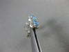 ESTATE WIDE .78CT DIAMOND & BLUE TOPAZ 14KT WHITE GOLD ROUND HALO STUD EARRINGS