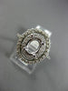 ESTATE LARGE .71CT DIAMOND 14KT WHITE GOLD OVAL HALO SEMI MOUNT ENGAGEMENT RING