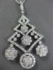 ESTATE LARGE 3.96CT DIAMOND 18KT WHITE GOLD 3D FLOWER JOURNEY TRIANGULAR PENDANT