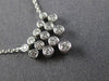 ESTATE .26CT DIAMOND 14KT WHITE GOLD 3D BEZEL CROWN FLEXIBLE CHANDELIER NECKLACE