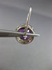 ESTATE LARGE 6.17CT DIAMOND & AMETHYST 14KT WHITE GOLD FILIGREE HANGING EARRINGS