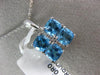 ESTATE LARGE 2.95CT DIAMOND & AAA BLUE TOPAZ 18KT WHITE GOLD 3D FILIGREE PENDANT