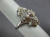 ANTIQUE WIDE .36CT OLD MINE DIAMOND 14KT WHITE GOLD 3D OPEN FILIGREE OVAL RING