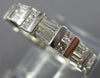 ESTATE  .90CT EMERALD & PRINCESS DIAMOND 14K WHITE GOLD ANNIVERSARY RING #15020
