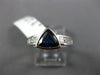 ESTATE 1.62CT DIAMOND & AAA SAPPHIRE 18KT WHITE GOLD 3D TRILLION ENGAGEMENT RING