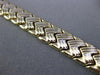 ESTATE WIDE 14KT WHITE & YELLOW GOLD 3D CRISS CROSS V SHAPE LINK BRACELET #26164