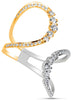 ESTATE .45CT DIAMOND 18KT TWO TONE GOLD 3D CLASSIC CRISS CROSS JOURNEY LOVE RING