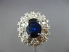 ESTATE EXTRA LARGE 6.06CT DIAMOND & AAA SAPPHIRE 18K WHITE GOLD 3D COCKTAIL RING