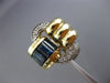 ESTATE LARGE 1.17CT DIAMOND & AAA SAPPHIRE 14K TWO TONE GOLD LOVE KNOT BELT RING