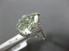 ESTATE LARGE 2.93CT DIAMOND & AAA GREEN AMETHYST 14K WHITE GOLD PEAR SHAPED RING