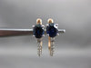ESTATE .77CT DIAMOND & AAA SAPPHIRE 14KT ROSE GOLD 3D LEVERBACK HANGING EARRINGS