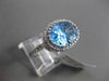 ESTATE 7.33CTW DIAMOND & AAA BLUE TOPAZ 14K WHITE GOLD FILIGREE HALO OVAL RING