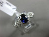 ESTATE WIDE 1.78CT DIAMOND & SAPPHIRE 18KT WHITE GOLD OVAL HALO ENGAGEMENT RING