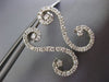 ESTATE LARGE 1.18CT ROUND DIAMOND 14KT WHITE GOLD 3D WAVE S HANGING EARRINGS