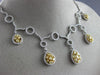 ESTATE LARGE 8.90CT WHITE & FANCY YELLOW DIAMOND 18K 2 TONE GOLD LARIAT NECKLACE