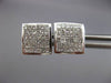 ESTATE 1.0CT DIAMOND 14KT WHITE GOLD 3D CLASSIC SQUARE PAVE STUD EARRINGS #19721