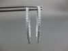 ESTATE LARGE 1.13CT DIAMOND 18KT WHITE GOLD 3D INSIDE OUT ROUND HANGING EARRINGS