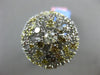 ESTATE LARGE 3.27CT MULTI COLOR DIAMONDS 18KT WHITE GOLD FLOWER DOME SHAPE RING