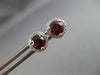 ESTATE 1.17CT DIAMOND & AAA GARNET 14KT WHITE GOLD ROUND HALO STUD EARRINGS