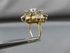 ANTIQUE LARGE .83CT ROUND OLD MINE DIAMOND 14KT WHITE & YELLOW GOLD FLOWER RING