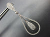 ESTATE LARGE 1.50CT DIAMOND 14K WHITE GOLD 3D TEAR DROP CLUSTER HANGING EARRINGS