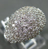 ESTATE LARGE 2.45CT ROUND DIAMOND 18KT WHITE GOLD CLASSIC PAVE PUFF RING #15845